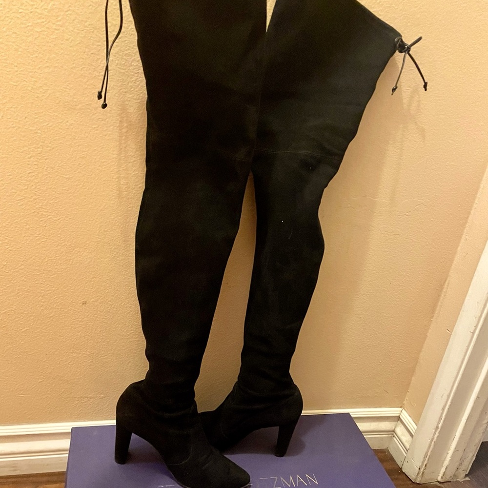 Classic ALLLEGS Stuart Weitzman Noir Ultrastretch Over the Knee Black Boots